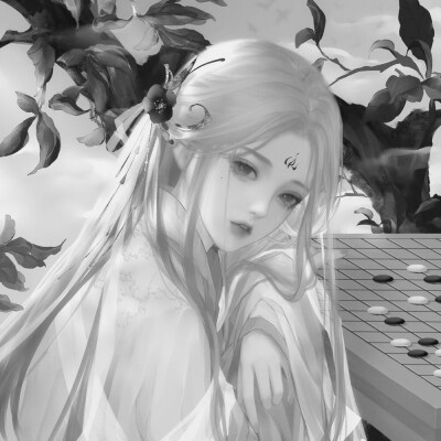 黑白系古风女头