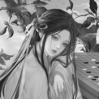 黑白系古风女头