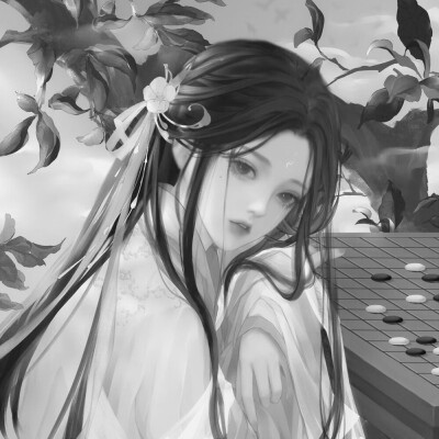 黑白系古风女头