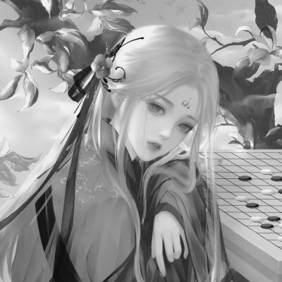 黑白系古风女头