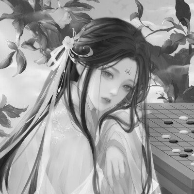 黑白系古风女头