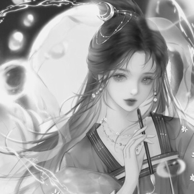 黑白系古风女头