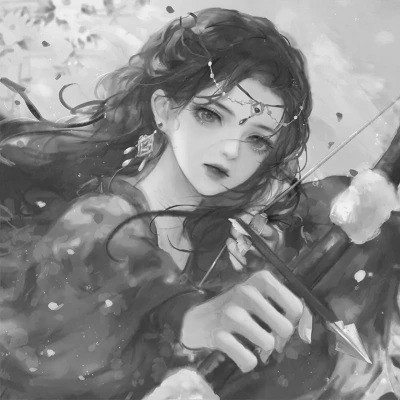 黑白系古风女头