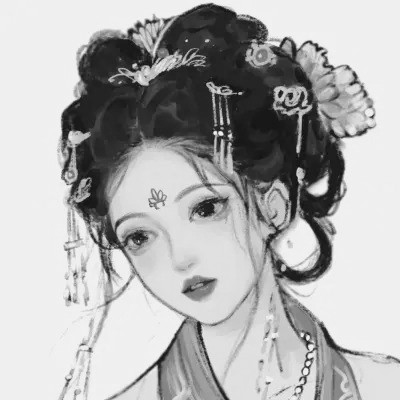 黑白系古风女头