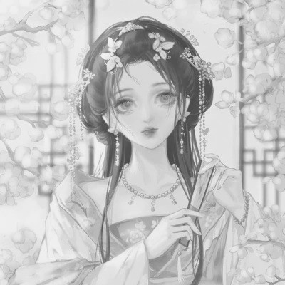 黑白系古风女头