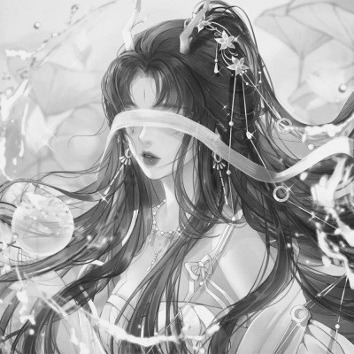黑白系古风女头