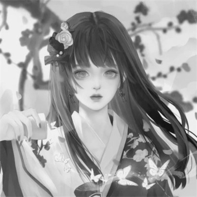 黑白系古风女头