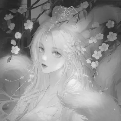 黑白系古风女头
