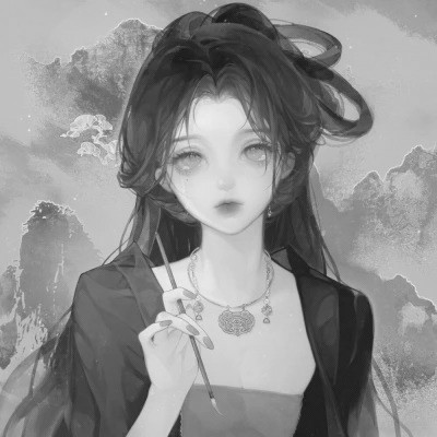 黑白系古风女头