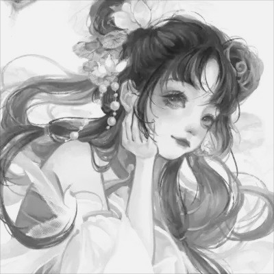 黑白系古风女头