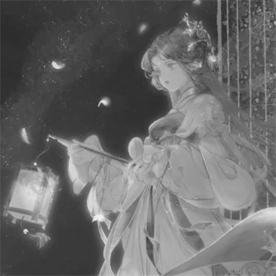 黑白系古风女头