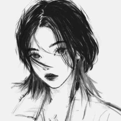 黑白系古风女头