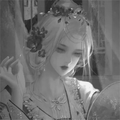 黑白系古风女头