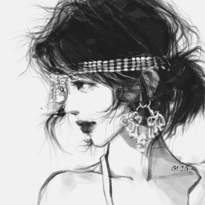 黑白系古风女头