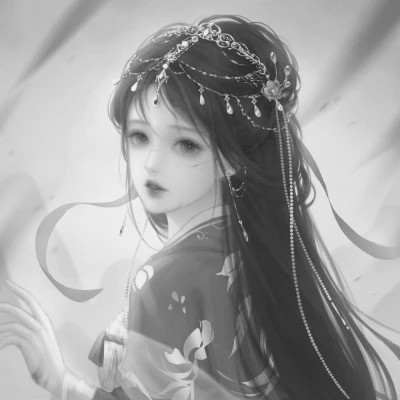 黑白系古风女头