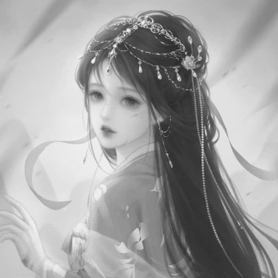 黑白系古风女头