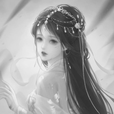 黑白系古风女头