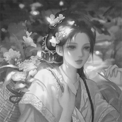 黑白系古风女头