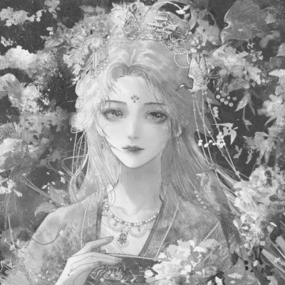 黑白系古风女头