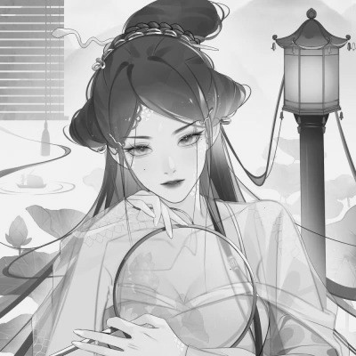 黑白系古风女头