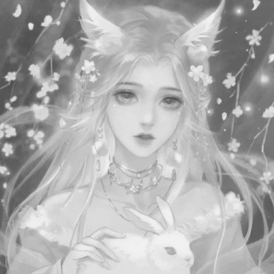 黑白系古风女头