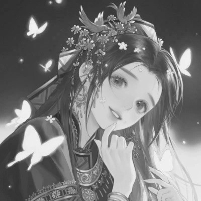 黑白系古风女头