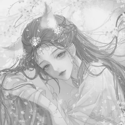 黑白系古风女头