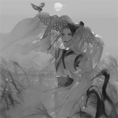 黑白系古风女头