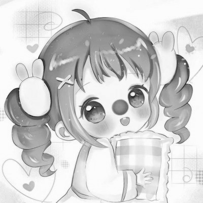 超可爱的黑白动漫女生头像图片
