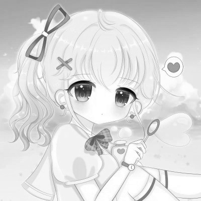 超可爱的黑白动漫女生头像图片
