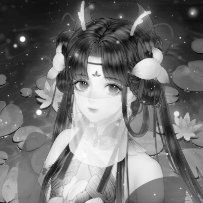 超可爱的黑白动漫女生头像图片