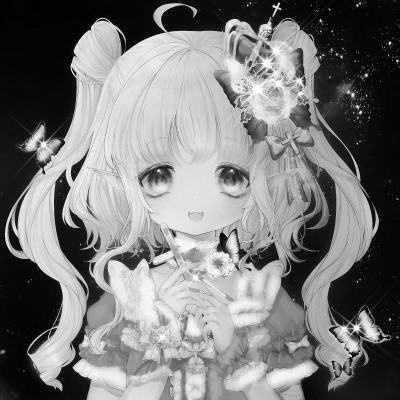 超可爱的黑白动漫女生头像图片