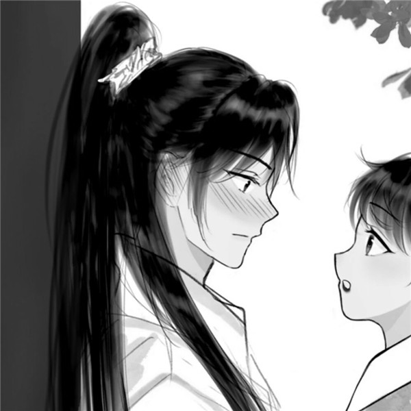 古风情头高清黑白手绘图片
