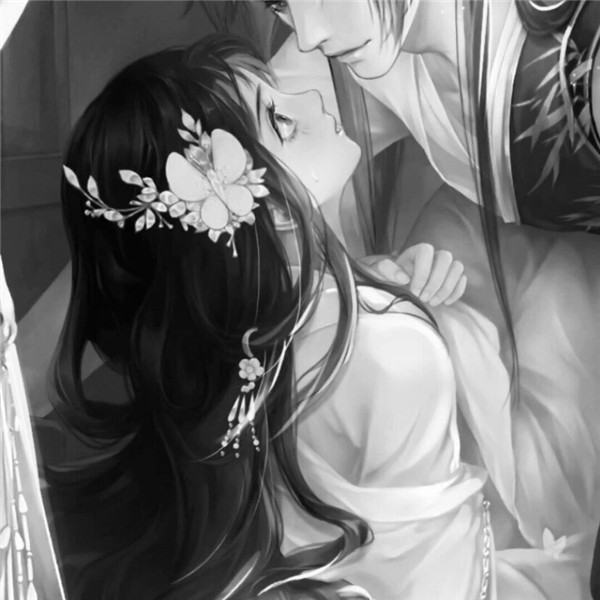古风情头高清黑白手绘图片