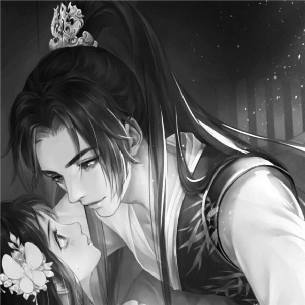 古风情头高清黑白手绘图片