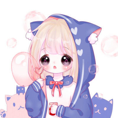 动漫粉系少女头像可爱图片