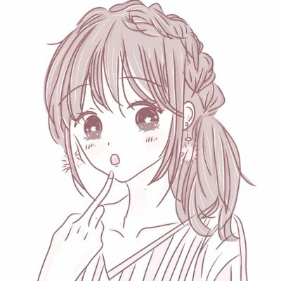 超可爱粉色系二次元动漫女头图片