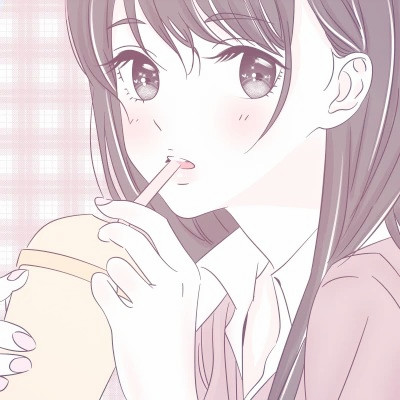 超可爱粉色系二次元动漫女头图片