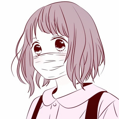 超可爱粉色系二次元动漫女头图片