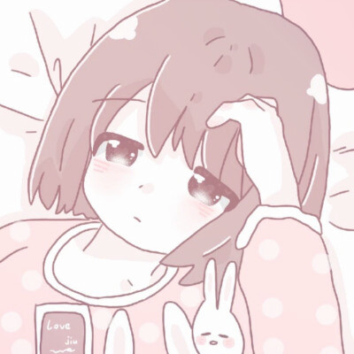 超可爱粉色系二次元动漫女头图片