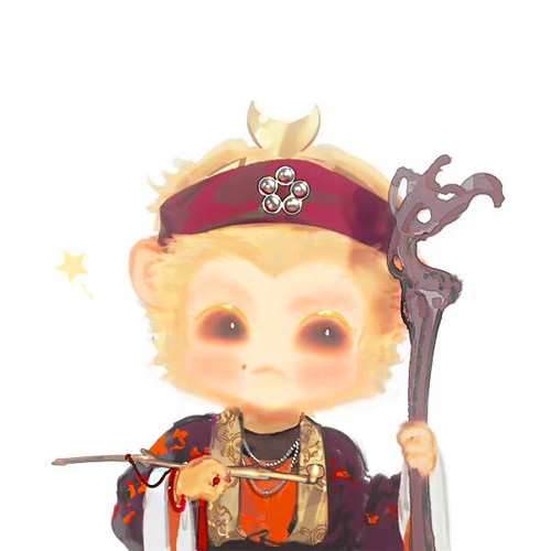 手绘Q版可爱孙悟空卡通头像图片