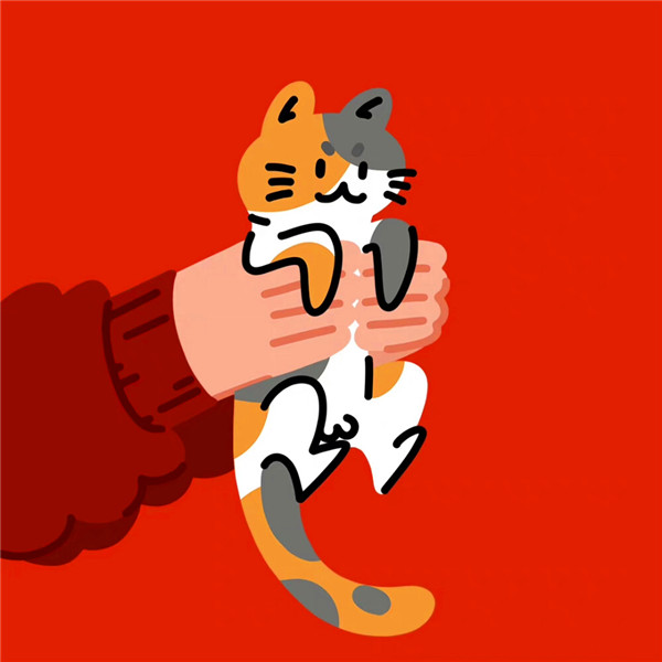 手绘可爱猫咪被抓团体头像图片