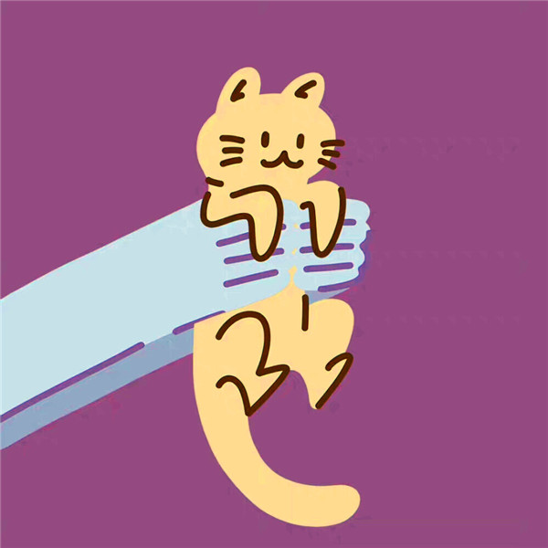 手绘可爱猫咪被抓团体头像图片