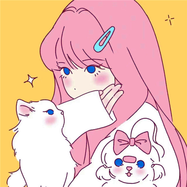 猫咪和女生头像图片
