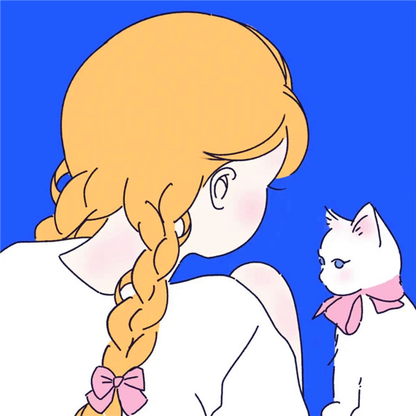 猫咪和女生头像图片