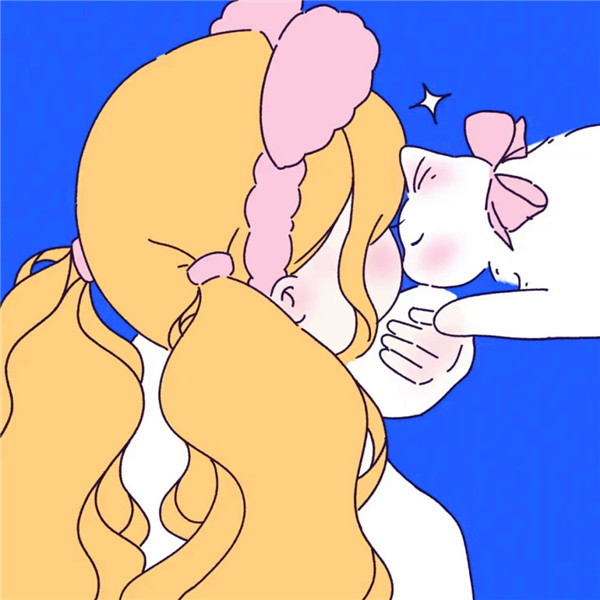 猫咪和女生头像图片