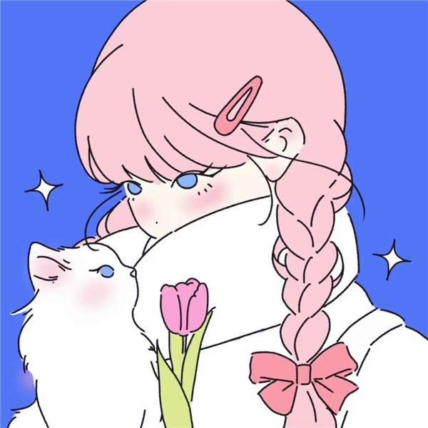 猫咪和女生头像图片