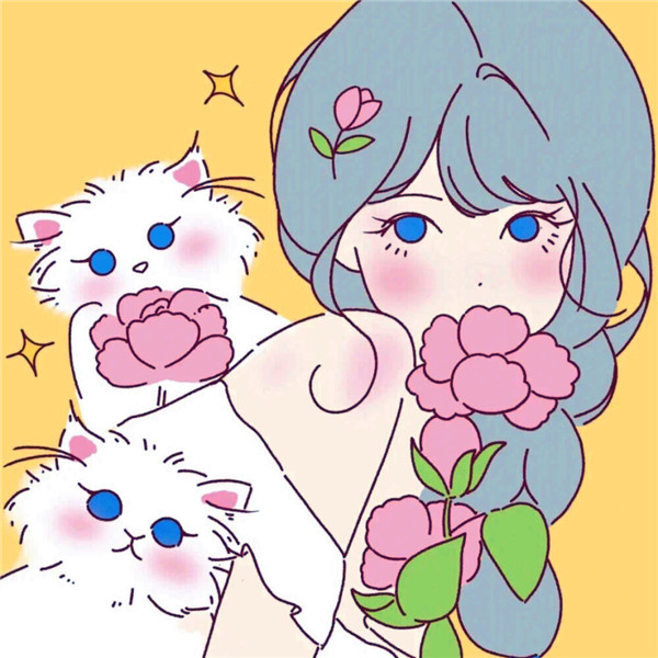 猫咪和女生头像图片