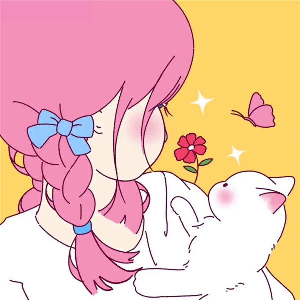 猫咪和女生头像图片