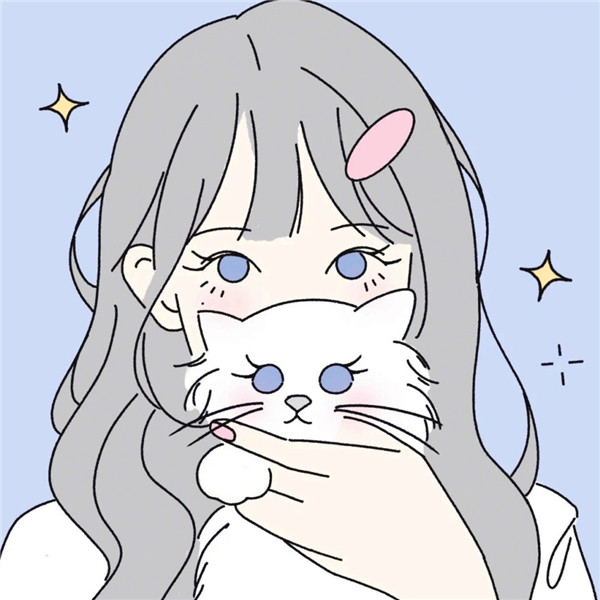 猫咪和女生头像图片